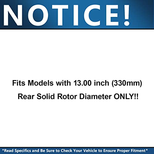 Image of Detroit Axle - Rear Brake Kit for Ford Explorer Flex Taurus Edge | Lincoln MKS MKT Disc Brake Rotors Ceramic Brake Pads Replacement 13.00'' inch Rotors