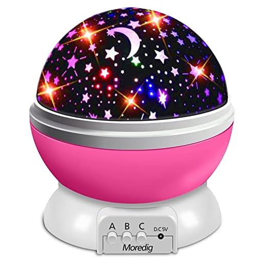 Moredig Lampara Proyector Infantil, 360° Rotación y 8 Modos Iluminación Proyector Estrellas, Luz de Nocturna para Niños y Bebés Cumpleaños, Día de los Reyes, Navidad, Halloween Rosa