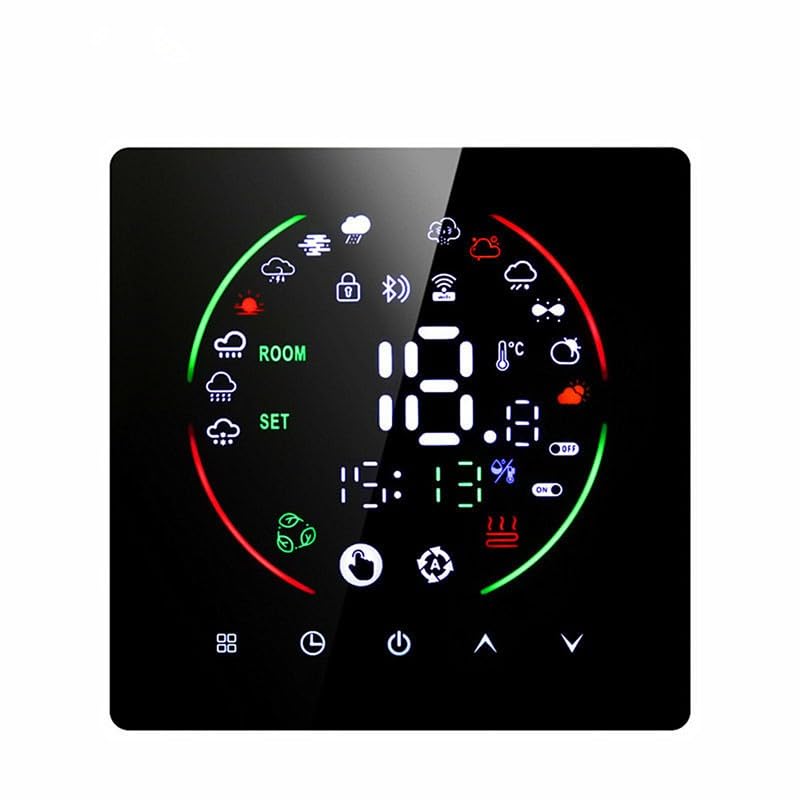 aixi-SHS Termostato inteligente con wifi, programable, 16 A, calefacción por suelo radiante eléctrica, controlador de temperatura digital, control de voz Alexa, control remoto APP Tuya
