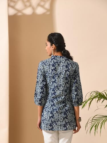 Image of Meesan Women's Casual Ethnic 3 /4 Sleeve Printed Tunic