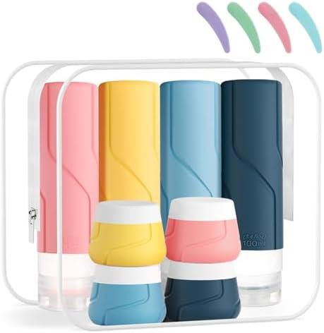 Ceecysaa 14 Pack Silicone Travel Bottles, TSA Approved Refillable Containers