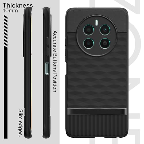 Image of Pikkme Back Cover for Realme 12 Plus 5G / P1 5G / Narzo 70 5G / 70 Pro 5G Camera Protection 3D Hexa Cube Design Silicone Protective Bumper Case (Black)