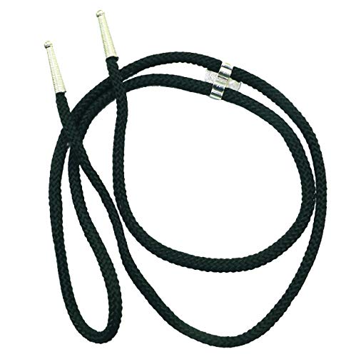 Blank Bolo Tie Kit Sterling Silver Plated Parts Round Slide Black Cord DIY One Set - Thumbnail 3