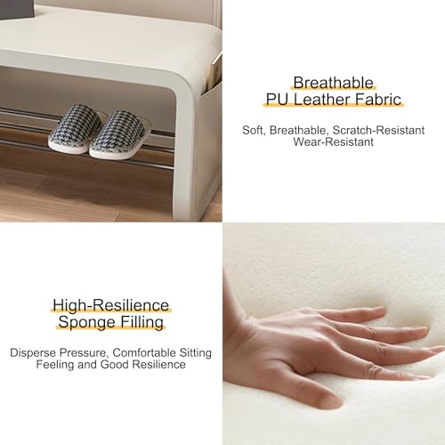 Banc de rangement chaussures pour chambre à coucher et assise de bout de lit or - 6