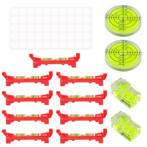 CATELL 14 Stück Schnurwasserwaage, 75mm Rot Wasserwaage Schnuur Schnurwasserwaage Profi Schnurlinien Richtwaagen mit Libelle Wasserwaage für Maurerarbeiten Rinnenarbeiten Klempnerarbeiten