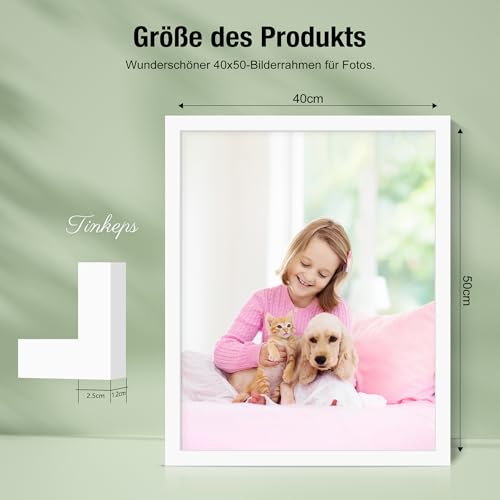 Tinkeps Bilderrahmen 40x50 cm Weiß 3er Pack, MDF – Ansicht 4