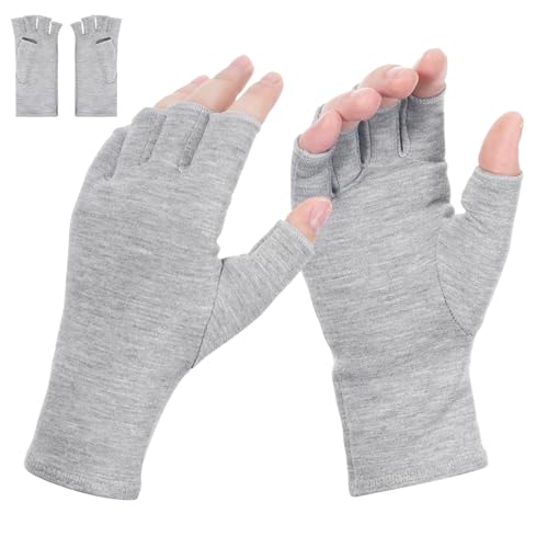 KFHENSOMR Arthritis Gloves Derived from Bamboo Compression Gloves Fingerless Compression