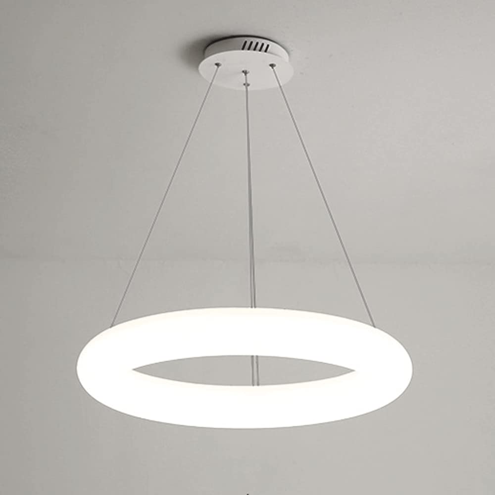 Nowoczesna lampa wisząca LED 18W z pierścieniem, kreatywne okrągłe akrylowe lampy wiszące, biała lampa wisząca do pokoju dziecięcego, prosta restauracja oświetlenie dekoracyjne żyrandol