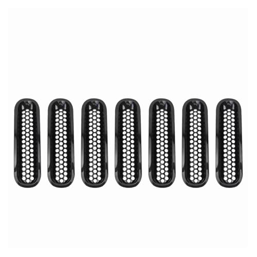 Rejilla delantera para Jeep Wrangler JK 2007-2017: kit de 7 unidades negro