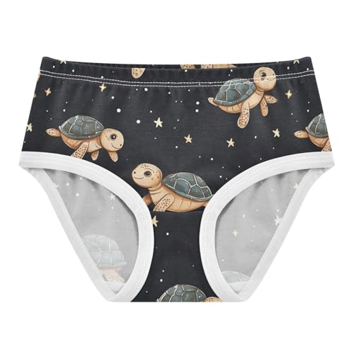 Wusikd Turtles Stars Girls' Underwear Cotton Galaxy Girls Briefs Soft Toddler Underwear 2T
