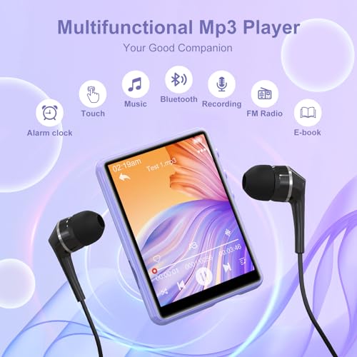 Image of MP3 Player with Bluetooth 5.4, ZAQE 64GB 2.4 inch Portable HiFi Music Player with FM Radio /HD Speaker /E-Book, Digital Music Player Earphones Included
