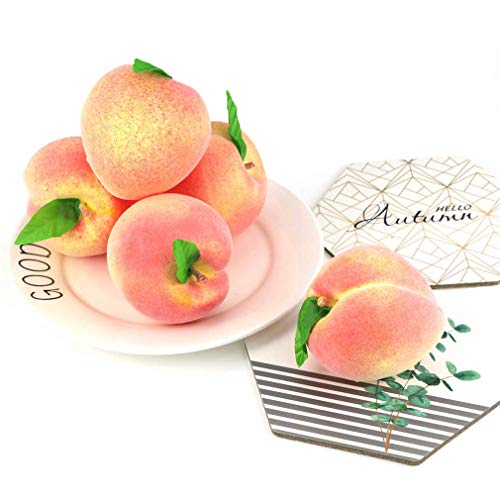 Image of Ulalaza 12Pcs Fake Peach Artificial Fruits Model Lifelike Peaches Home House Kitchen Party Decoration Desk Ornament