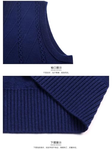 Men Wool Knitted Vest Winter Sleeveless Sweaters V-Neck Waistcoat3