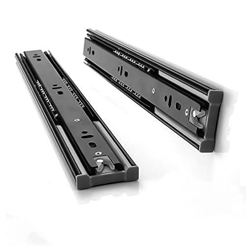 TRGCJGH Coulisses De Tiroir à Roulement à Billes à Fermeture Douce Extension 3 Plis Montage Latéral Capacité De Charge Robuste De 45 Kg,Black-4in/10CM Cover