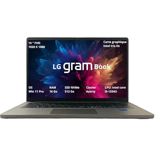 LG gram Book 15U50T G.AP56F 15.6 Core i5 I5 RAM SSD AZERTY - vue 7