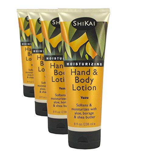 Shikai - Natural Moisturizing Hand & Body Lotion, Softens & Moisturizes Skin with Aloe Vera, Borage Oil & Shea Butter, Sensually Smooth Skin with Delicious Fragrances (Yuzu, 8 Ounce, Pack of 4)