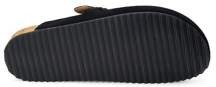 Image of ZUSERIS Suede Clogs for Women Men Wide Width Leather Mules