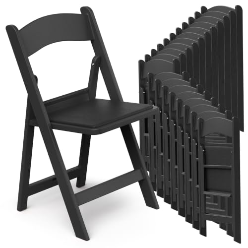 Nazhura Garden and Patio Folding Chair for Events and Wedding, Lightweight with Padded Seat, Water-Proof, Double Braced Frame, Non-Slip Feet, 350LB Capacity