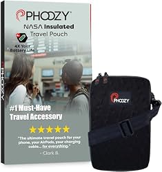 PHOOZY Orion Thermal Phone Pouch with NASA Insulation Technology – Insulated Case for Cold Weather Extends Battery Life 4X – Sauna Protector for Heat and Extreme Conditions – Black
