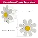 ZNDAW Daisy Car Antenna Topper, EVA Foam Daisy Antenna Decoration Rearview Mirror Dangler, Automotive Roof Toppers Lovely Flower Aerial Ball Cute Dashboard Accessory for Women Men (White)
