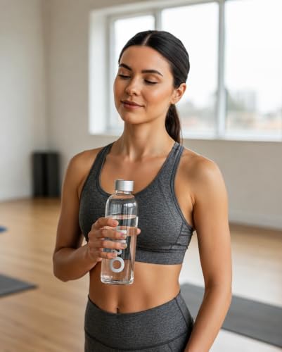 Image of 500 ml Glass Water Bottle | Reusable Drinking Bottle | Leakproof Glass Bottle | BPA-Free | Clear Glass Bottle (silver)