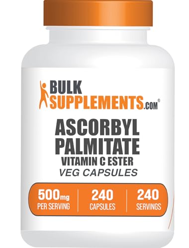 BulkSupplements.com Ascorbyl Palmitate Capsules - Vitamin C Ester Vitamin C Supplement - Vegan & Gluten Free 1 Capsule per Serving (500mg) 240 Count (Pack of 1)