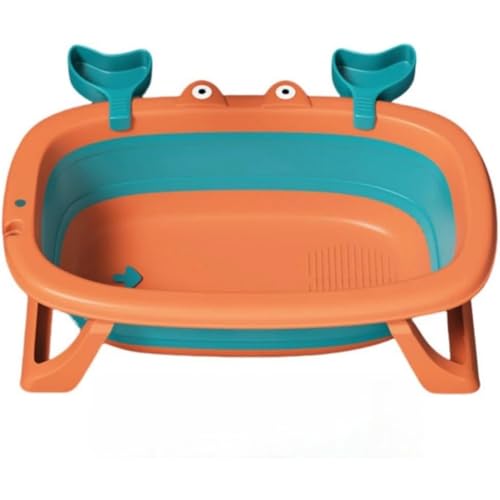 VIfn ット用バスタブ柔らかいクきのポータブル子犬用バスタブ簡単にお風呂に入れて簡単に保管できる小型 (オレンジ色)