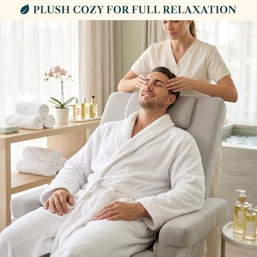 Image of PAVILIA Mens Soft Robe Bathrobe for Men, Lightweight Fleece Male Robe Long Bath Shower Spa