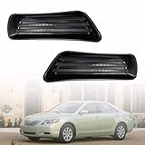 ANTUKO 2Pcs Front Bumper Fog Light Cover Grilles Left and Right Side Without Hole Replacement for 2007 2008 2009 Camry TO2598103, TO2599103