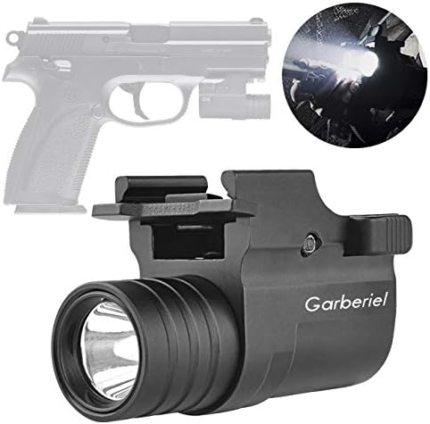Compact Tactical LED Rail Mounted Gun Flashlight XP-G2 LED with Quick Release 300 Lumens Fits for 1913 Rails and Glock Rails, Battery Included