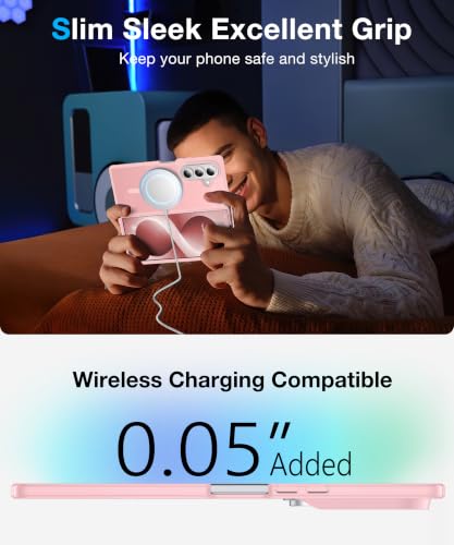 Image of NO.1 Magnetic for Samsung Galaxy Z Fold 8 Ultra Case with MagSafe | [Military Grade Drop Tested][Translucent Matte][Anti-Fingerprint]Soft Silicone Bumper for Samsung Fold 8 Ultra Case Slim,Pink
