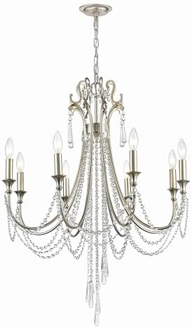 Crystorama Arcadia 8 Light Antique Silver Chandelier