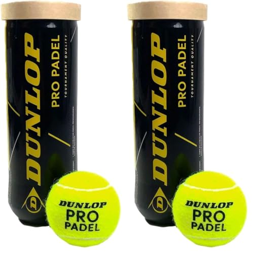 DUNLOP Pro Padel - Pelotas de pádel para competiciones y torneos (Lata 1x3) (Paquete de 2)