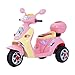 HOMCOM Moto Scooter électrique pour Enfants 6 V env. 3 Km/h 3 Roues et topcase Effet Lumineux et sonore Rose