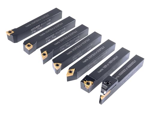 Herramientas de torneado de carburo para torno vástago de 5/8 kit indexable de 7 piezas 7