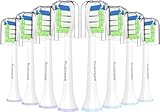 Toothbrush Replacement Heads for Philips Sonicare 4100 C1 C2, Electric Replacement Brush Head Compatible with Phillips Sonic Care Toothbrush Heads and All Snap-On System, 8 Pack
