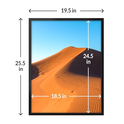 LaVie Home 19x25 Picture Frame for Wall Display, 19x25 Black Picture Frame with HD Plexiglas, 19 x 25 Poster Frame 1 Pack, Display Frame for Vertical or Horizontal, Classic Collection