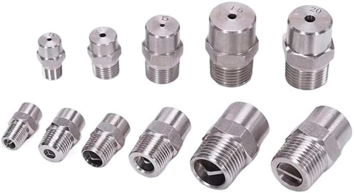 5Pcs Stainless Steel Solid Cone Nozzle, Industrial Humidifying Moistening High Pressure Tool Nozzles