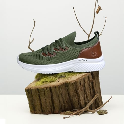 Image of Neeman's Ease Walk Snug Sneakers for Men | Breathable Knit, Stretchable Fit & Cushioned Comfort for Everyday Walking