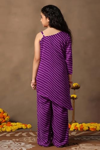 Image of Fashion Dream Girls Georgette Printed Salwar Suit|Dhoti Kurta & Palazzo Set for Kids|Ethnic Suit Set