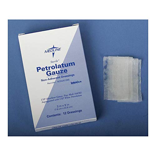Medline Dressing, Gauze, Petrolatum, 1" x 8 Size, Pack of 144