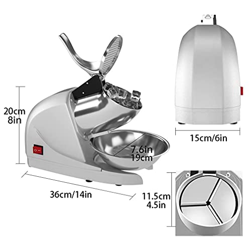 zhicheng shop Ice Shaver Electric DREI-Klingen-Schneekegelhersteller Edelstahl-Rasier-Eismaschine 100 kg/h Heim- und… – Bild 6