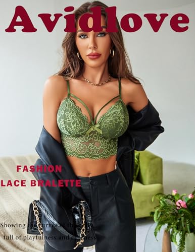 Image of Avidlove Lace Bralette for Women Lingerie Spaghetti Adjustable Strap Tank Camisole Crop Top