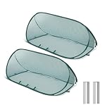 2 Pcs Pop Up Garden Mesh Net Cover 100x40x40cm, Foldable Plant Protection Tent with 12 Ground Pegs, Portable Fruit Cage for Raised Bed, Insect Bird Barrier Netting for Vegetable Strawberry Flower ﻿