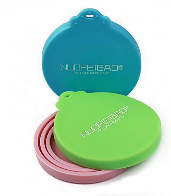 NUOFEIBAO Universal Silicone Tin Can Lids for Pet Food Cans Pet Food Can Covers Pet Dog Cat Food Storage Can Tin Covers Lid Top