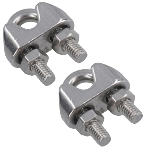 AB Tools 4mm Wire Rope/Cable Grip/Clamp Stainless Steel 316 Marine Grade 2 Pack DK45