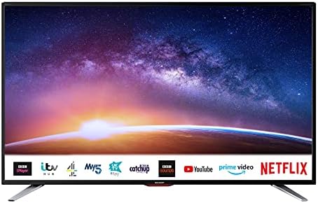 SHARP 2T-C42CG6KG2FB 42-Inch FHD LED Smart TV with Freeview Play, 3 x HDMI, , 2 x USB, USB Media - Black