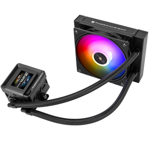 TR Thermalright FW SE 120 ARGB Black AIO Water Cooler, Liquid CPU Cooler, 2’’ LCD Screen-320x240 Resolution, 2000RPM High Speed,Compatible with AMD/AM4/AM5 & Intel lga1150/1151/1200/1700/1851