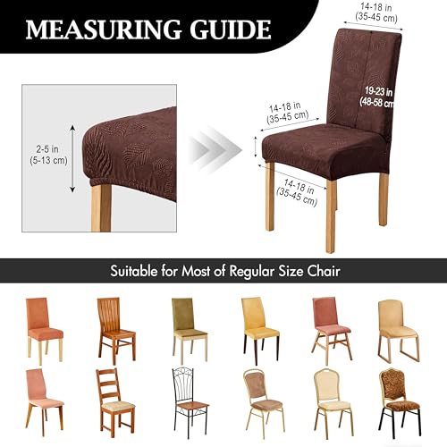 Image of Genina Waterproof Dining Chair Cover Set of 2,Kitchen Chair Cover,Chocolate