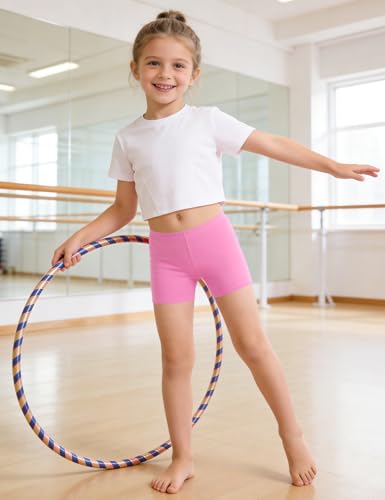 Image of Somaibo 3 Pack Girls Bike Shorts Kids Cartwheel Under Dress Cotton Short | Girl Biker Shorts Dance Tumble Gymnastic Short